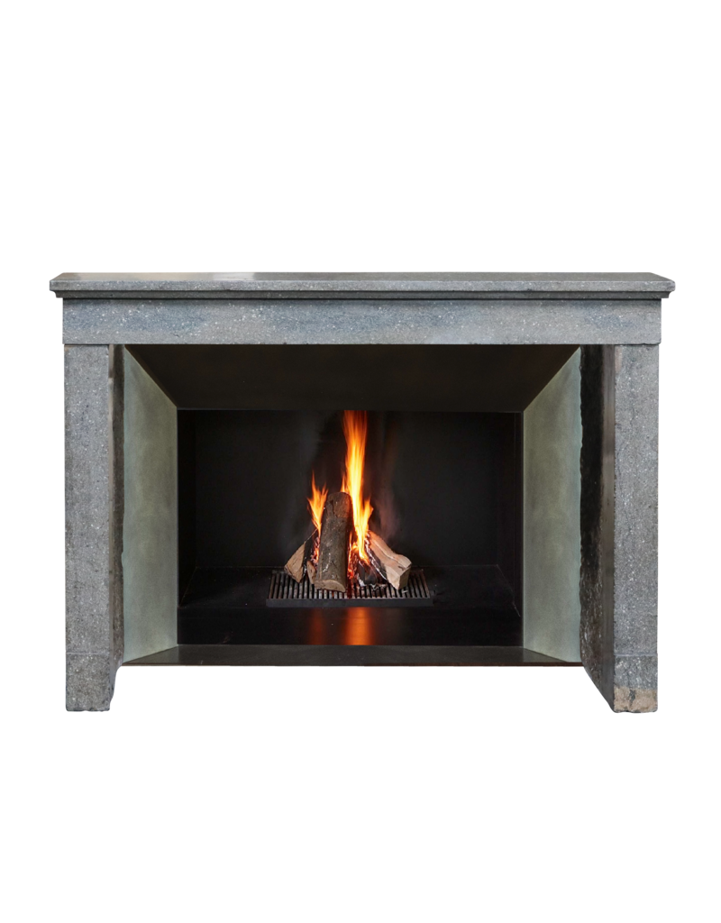 Maison Leon Van den Bogaert Timeless Chique French Bleu Stone Antique Fireplace Surround