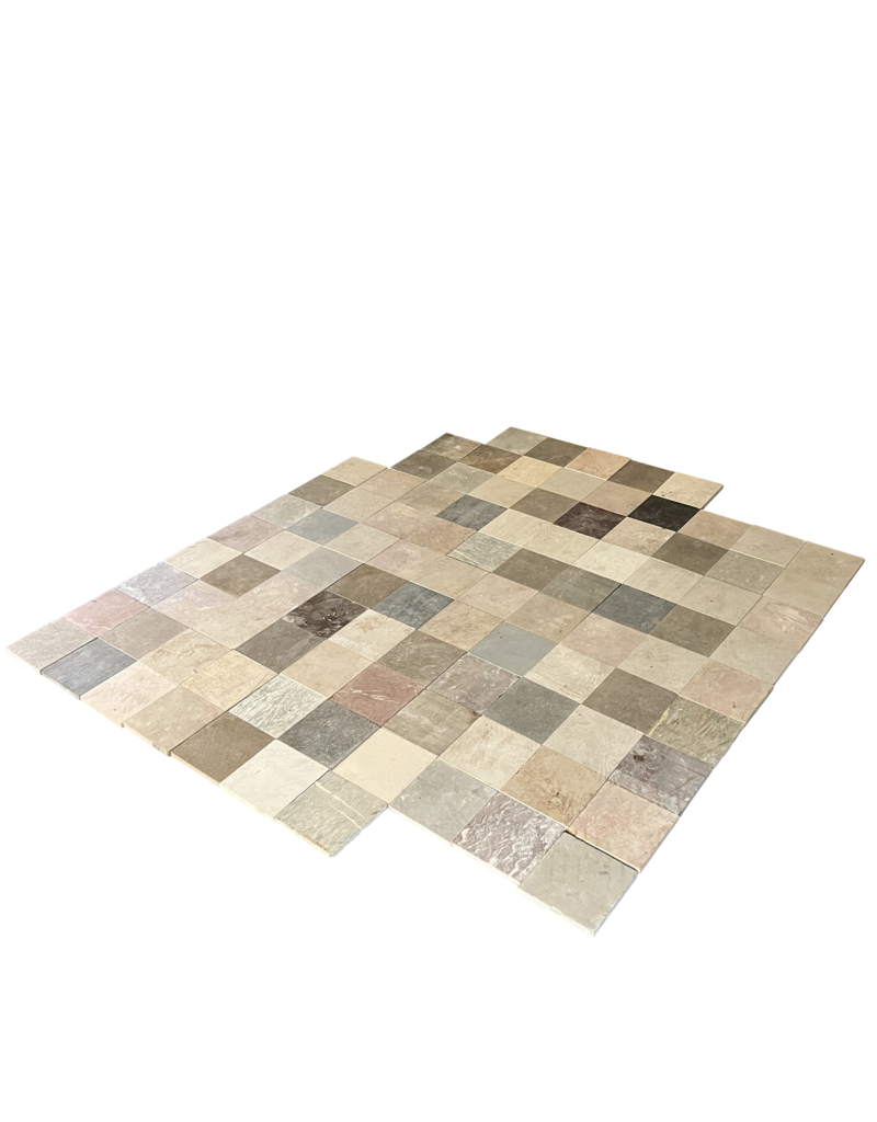 Original French Bicolor Hard Limestone Floor