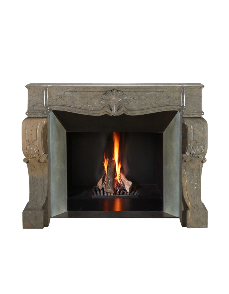 Maison Leon Van den Bogaert Ardèche Bicolor Stenen Marmeren Open Haard Met Palmboom