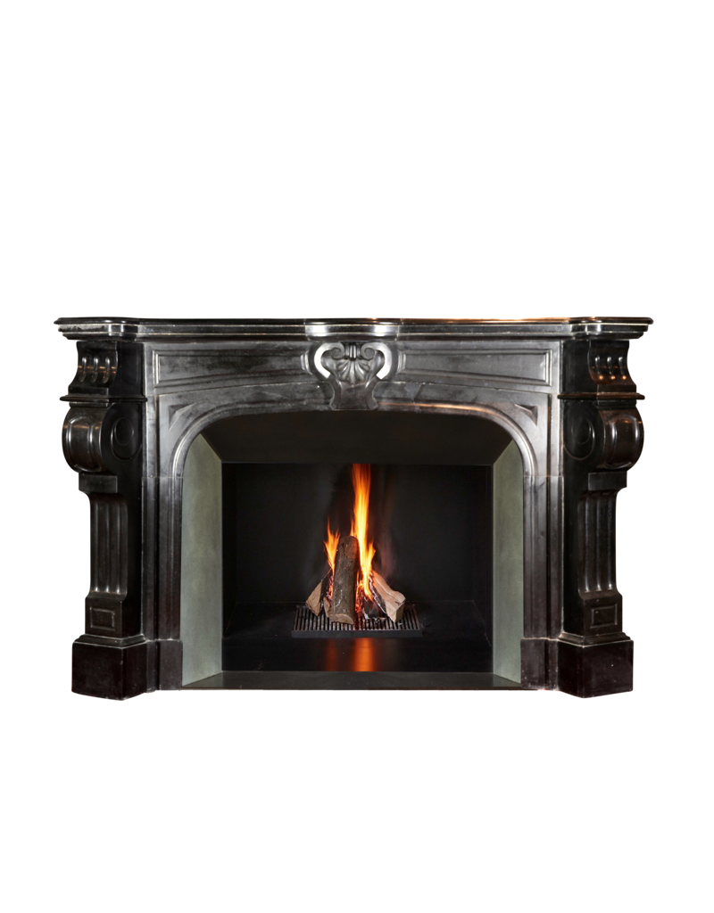 Black Belgian Marble Decorative Fireplace Surround