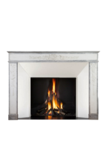 Neoclassical French Fireplace in Bleu Turquin & Statuary Marble