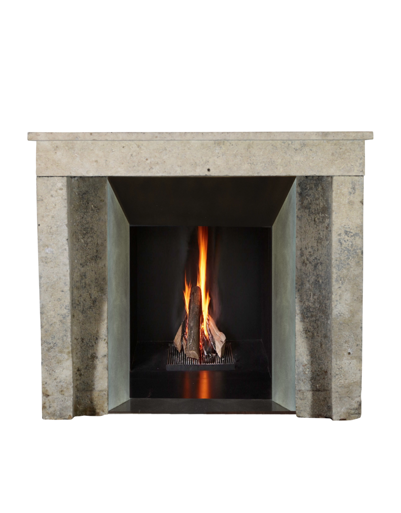 Small French Country Limestone Fireplace Surround