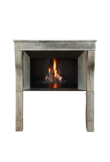 French Campagnarde Style Limestone Fireplace