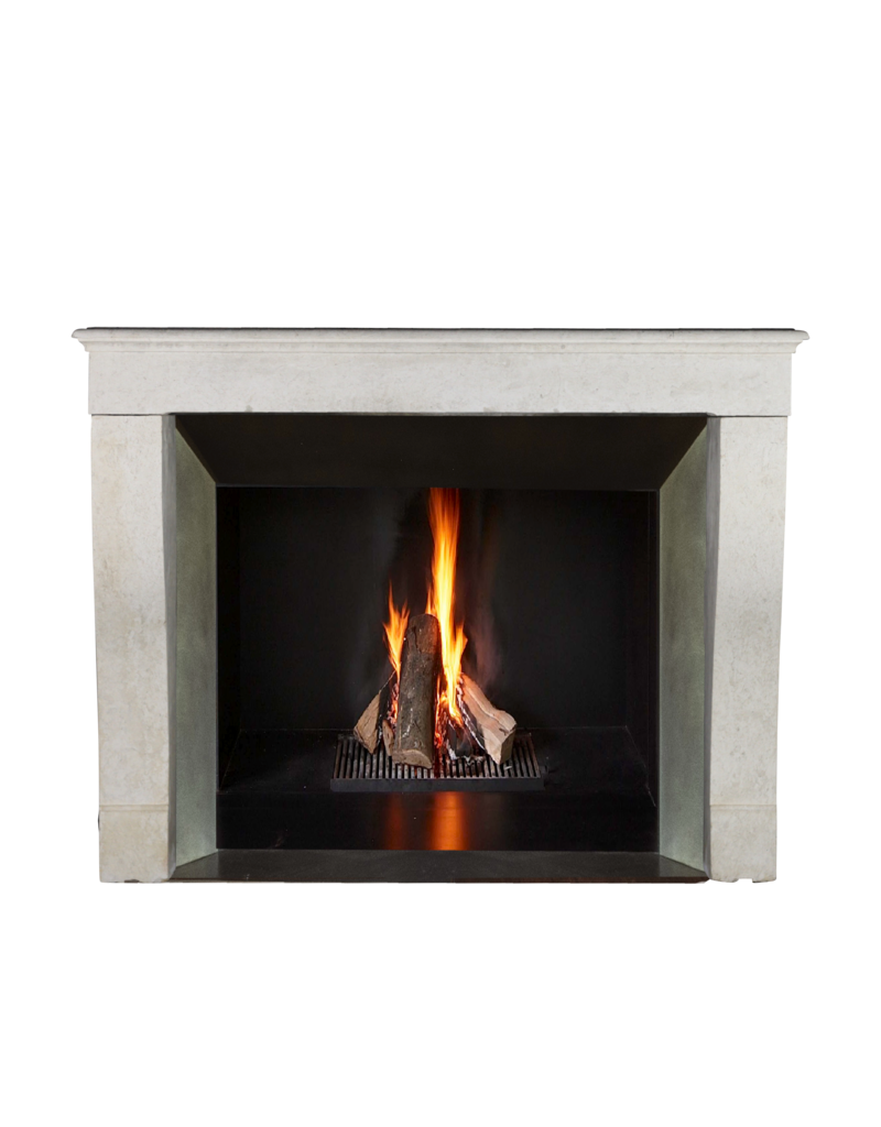 Marco De Chimenea De Piedra Caliza Blanca Vintage Atemporal