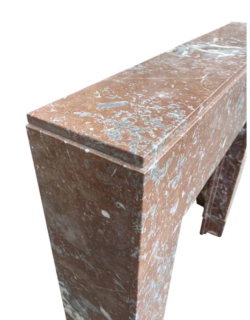 Art Deco Small Fireplace Surround In Brown Marble