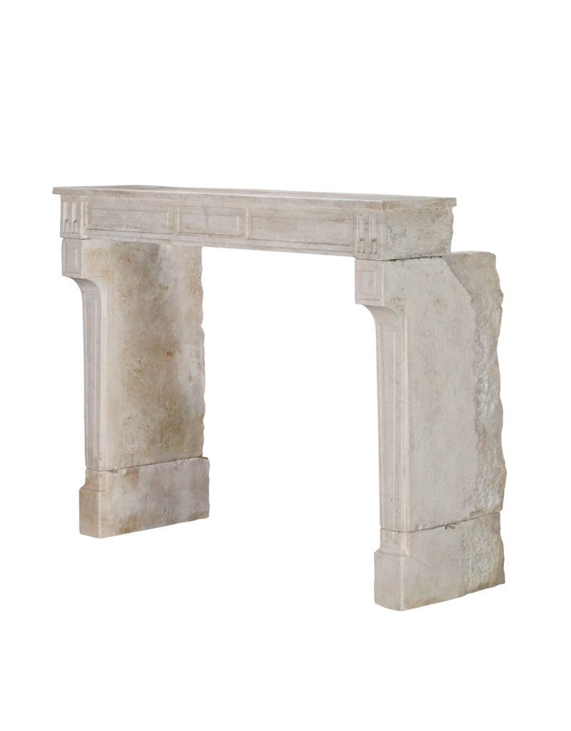 Antique Beige Limestone Fireplace Surround From France