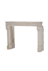 Antique Beige Limestone Fireplace Surround From France