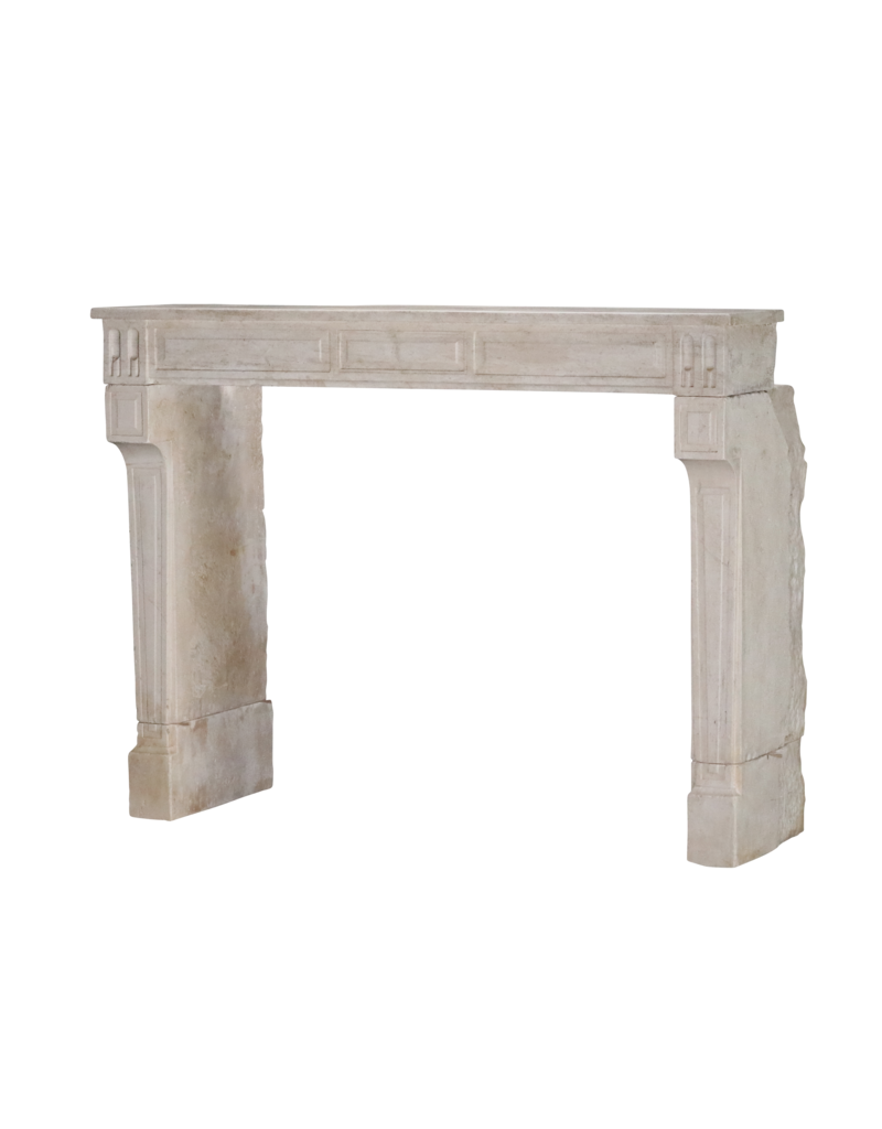 Antique Beige Limestone Fireplace Surround From France