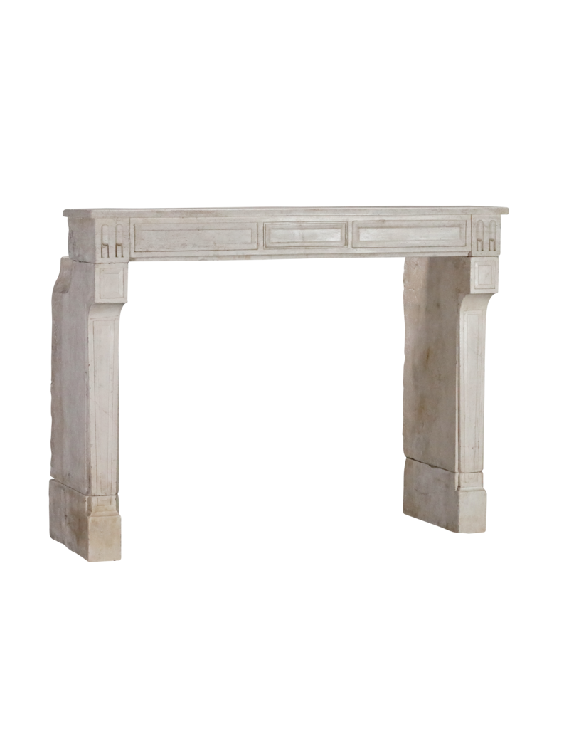 Antique Beige Limestone Fireplace Surround From France