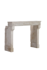 Antique Beige Limestone Fireplace Surround From France