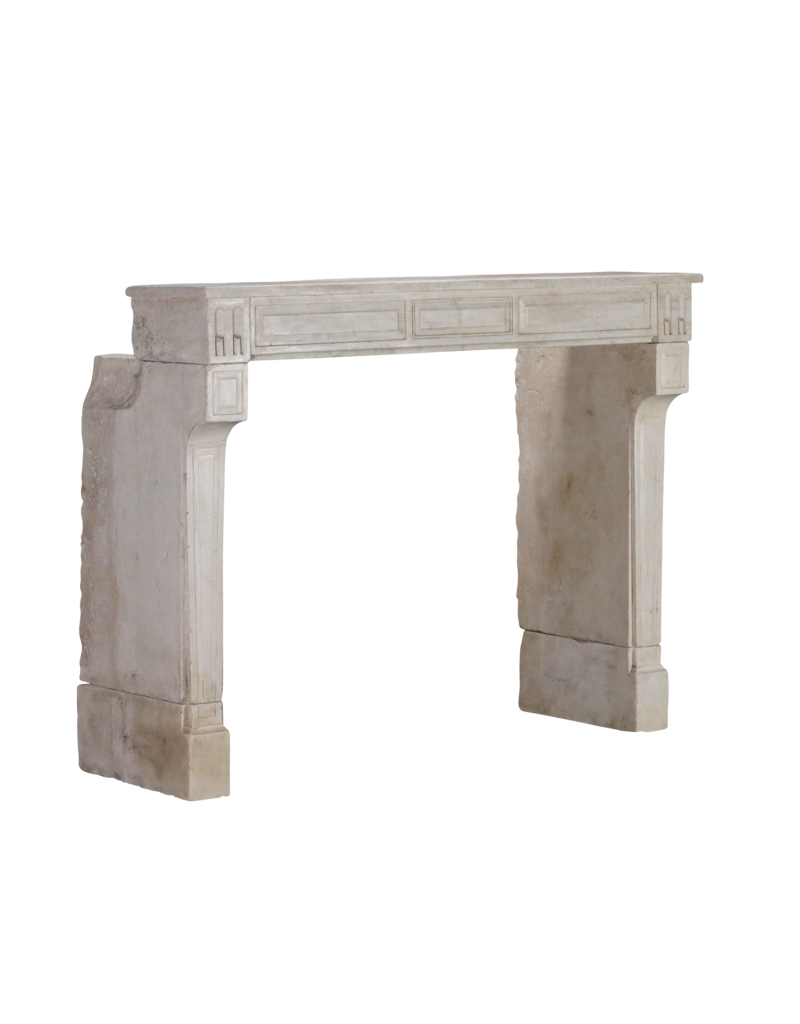 Antique Beige Limestone Fireplace Surround From France