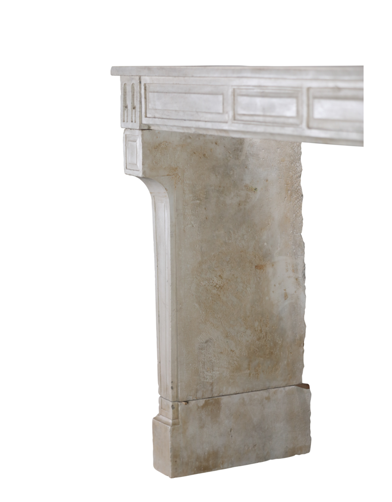 Antique Beige Limestone Fireplace Surround From France