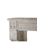 Antique Beige Limestone Fireplace Surround From France