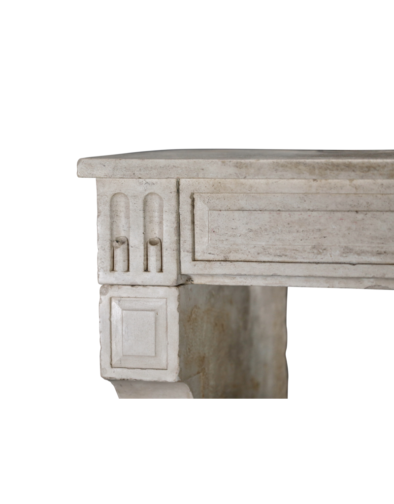 Antique Beige Limestone Fireplace Surround From France