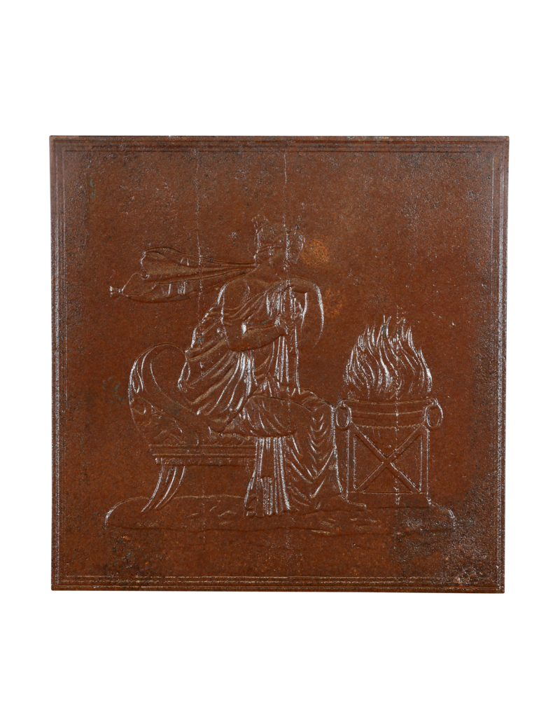 Maison Leon Van den Bogaert Plaque De Cheminée Bas-Relief Représentant Une Dame Au Feu