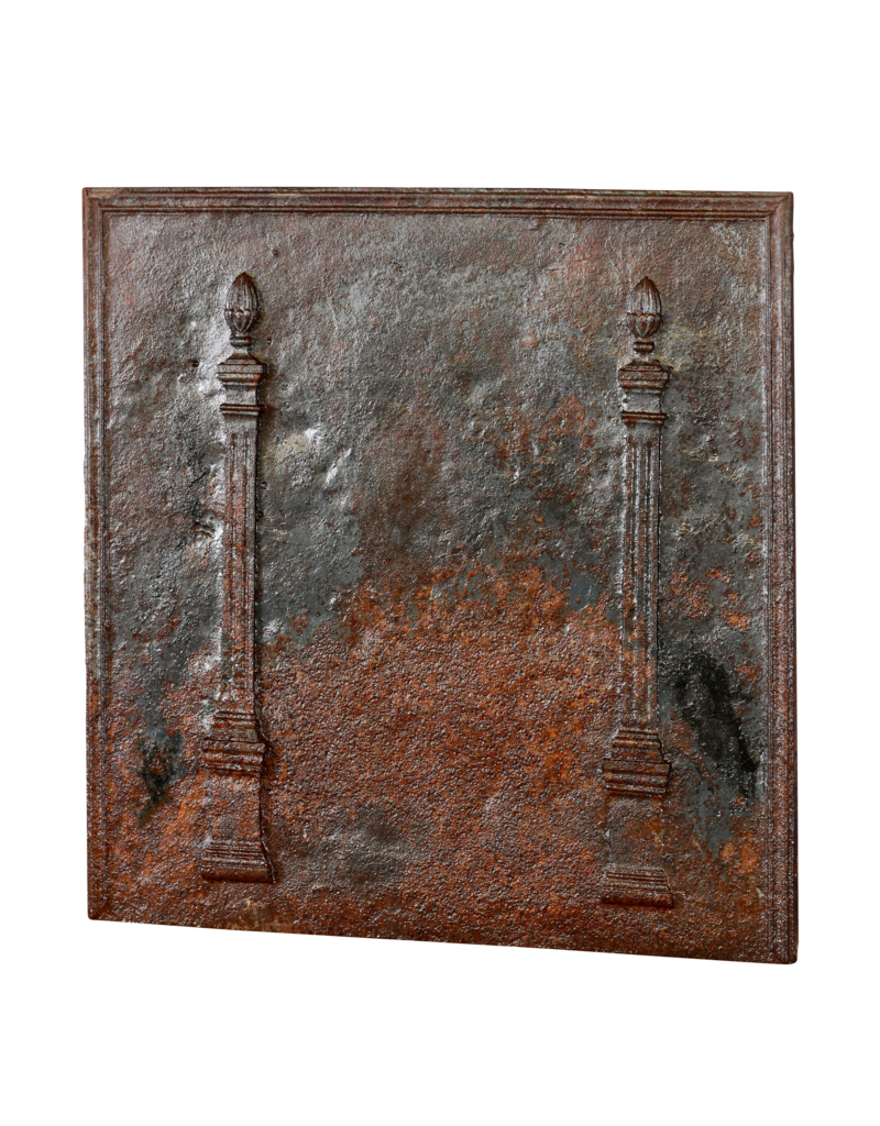 Maison Leon Van den Bogaert Lodewijk XVI stijl open haard decor plaat gietijzer — 71 cm hoog