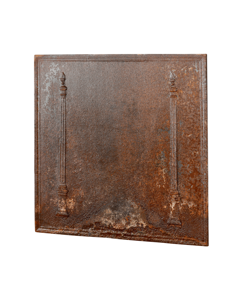 Maison Leon Van den Bogaert Platte aus Louis-XVI-Kaminfeuerplatten-Stil aus Gusseisen