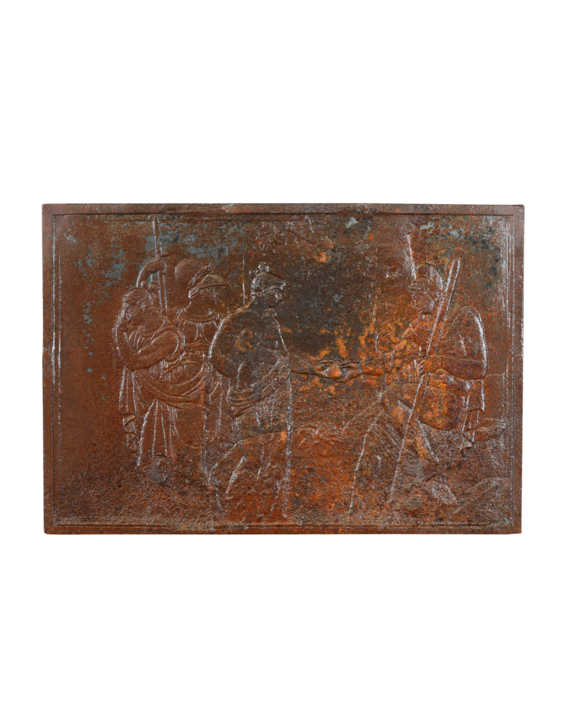 Bas Relief Fireplace Decor Plate With Patina