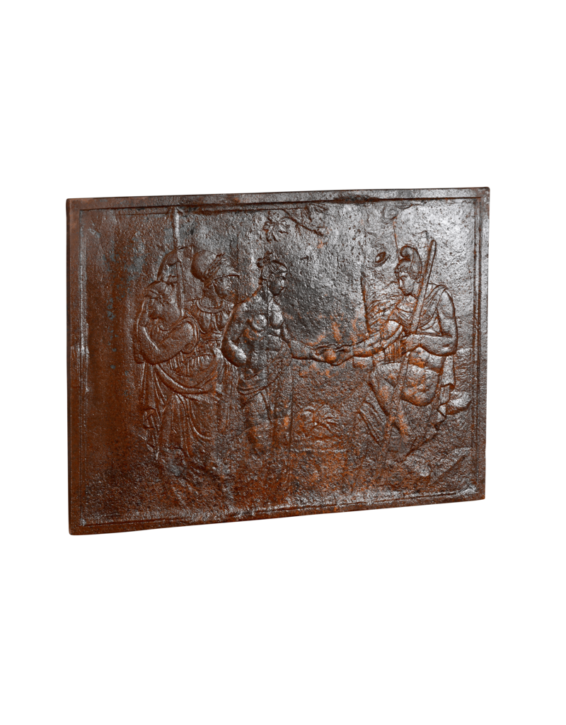 Bas Relief Fireplace Decor Plate With Patina