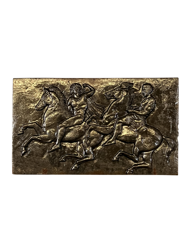 Maison Leon Van den Bogaert Historisches Flachrelief aus Gusseisen und Pferden