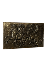 Bajorrelieve Histórico En Hierro Fundido Y Caballos.