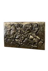 Bajorrelieve Histórico En Hierro Fundido Y Caballos.