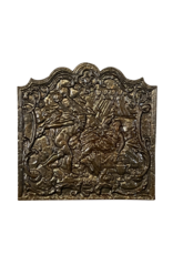 Plaque Décorative Pour Cheminée Représentant Un Roi Couronné Avec Sa Femme