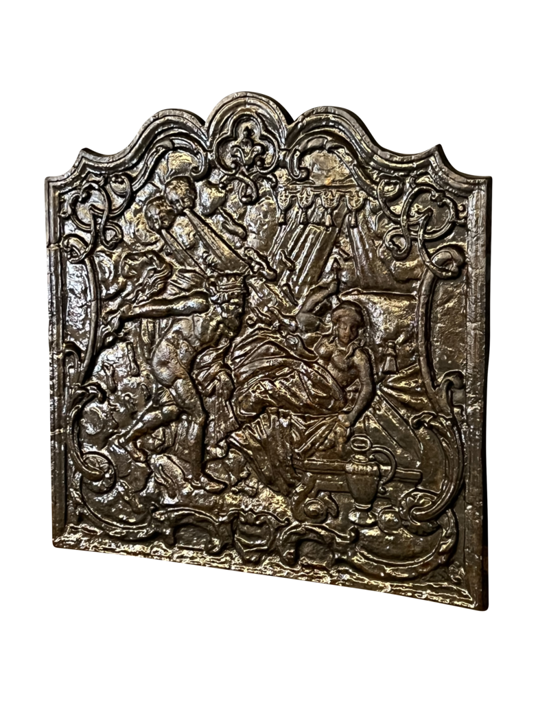 Maison Leon Van den Bogaert Plato Decorativo Para Chimenea Representando Un Rey Coronado Con Su Esposa