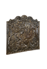 Plaque Décorative Pour Cheminée Représentant Un Roi Couronné Avec Sa Femme