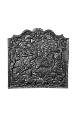 Plaque Décorative Pour Cheminée Représentant Un Roi Couronné Avec Sa Femme