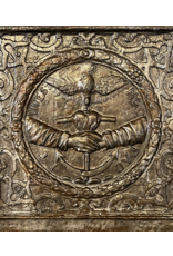 Maison Leon Van den Bogaert Kaminplatte von 1692 mit Seefahrtsmotiv und Inschrift — Hoc Fac et Vives