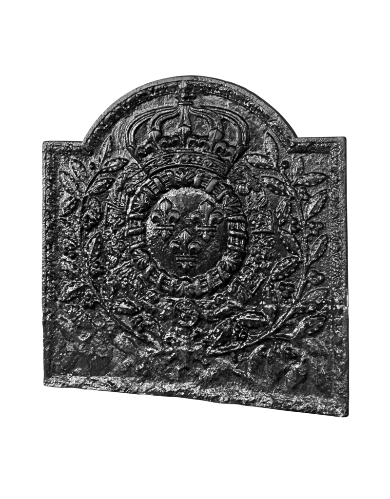 Plaque De Cheminée Avec Armoiries Du Roi De France