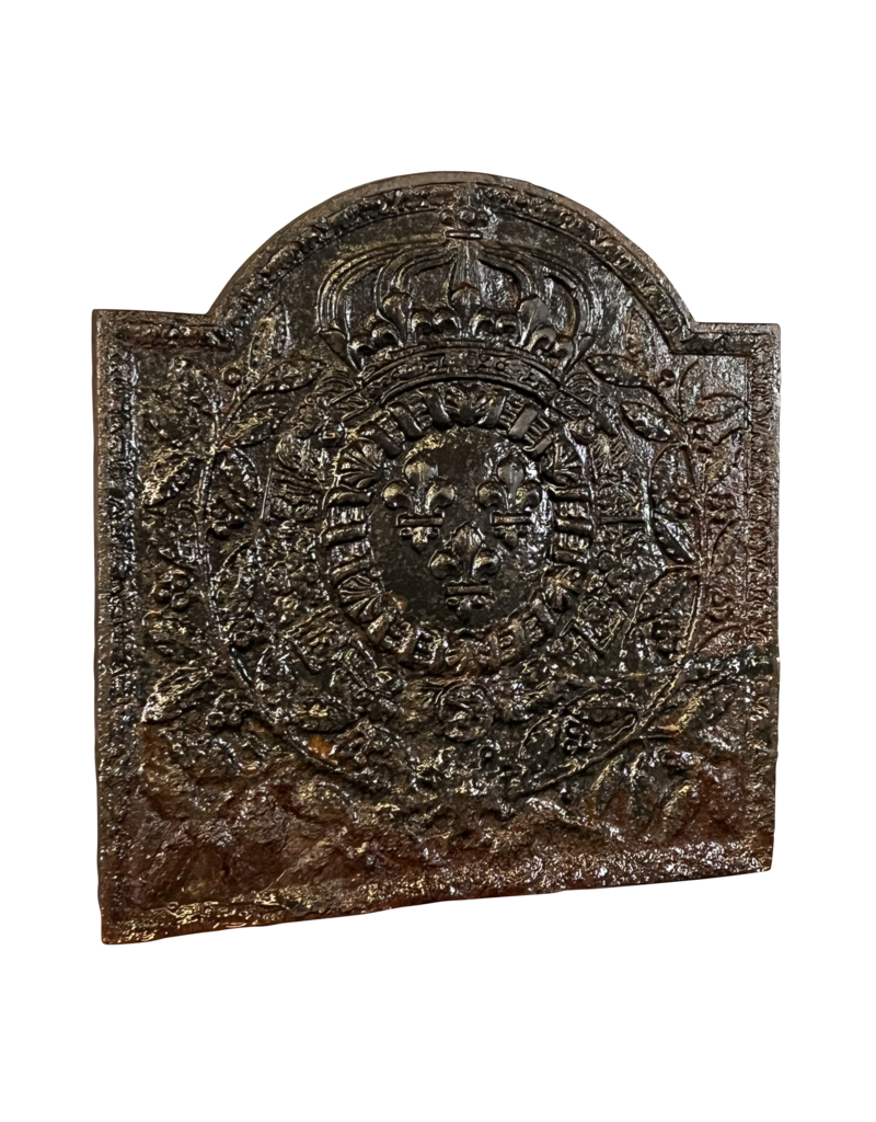 Plaque De Cheminée Avec Armoiries Du Roi De France