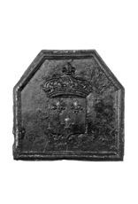 Maison Leon Van den Bogaert Französische Antiquitäten, außergewöhnliches Kaminwappen der französischen Könige