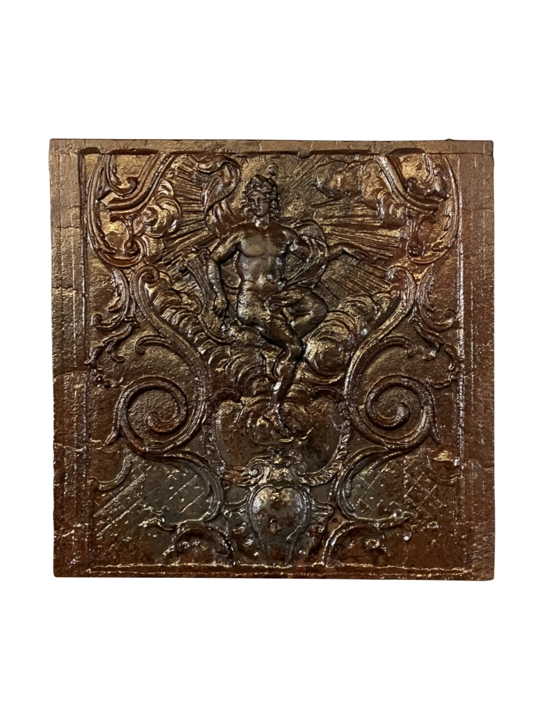 Rococo Fireback Or Wall Plate In Cast Iron