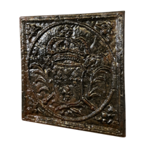 Maison Leon Van den Bogaert Square Fire-Back Coat of Arms French King — 54 cm High