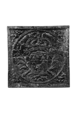 Maison Leon Van den Bogaert Quadratische Kaminplatte mit dem Wappen des französischen Königs