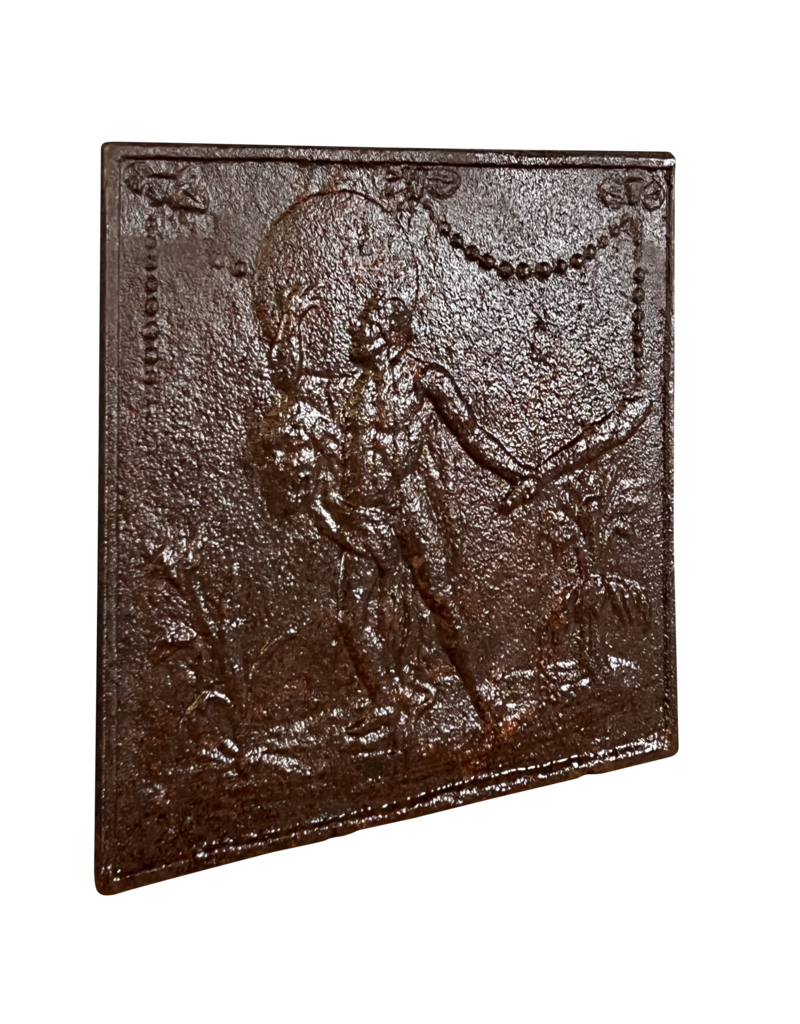 Maison Leon Van den Bogaert Plaque De Cheminée Carrée En Fonte Avec Petit Foyer