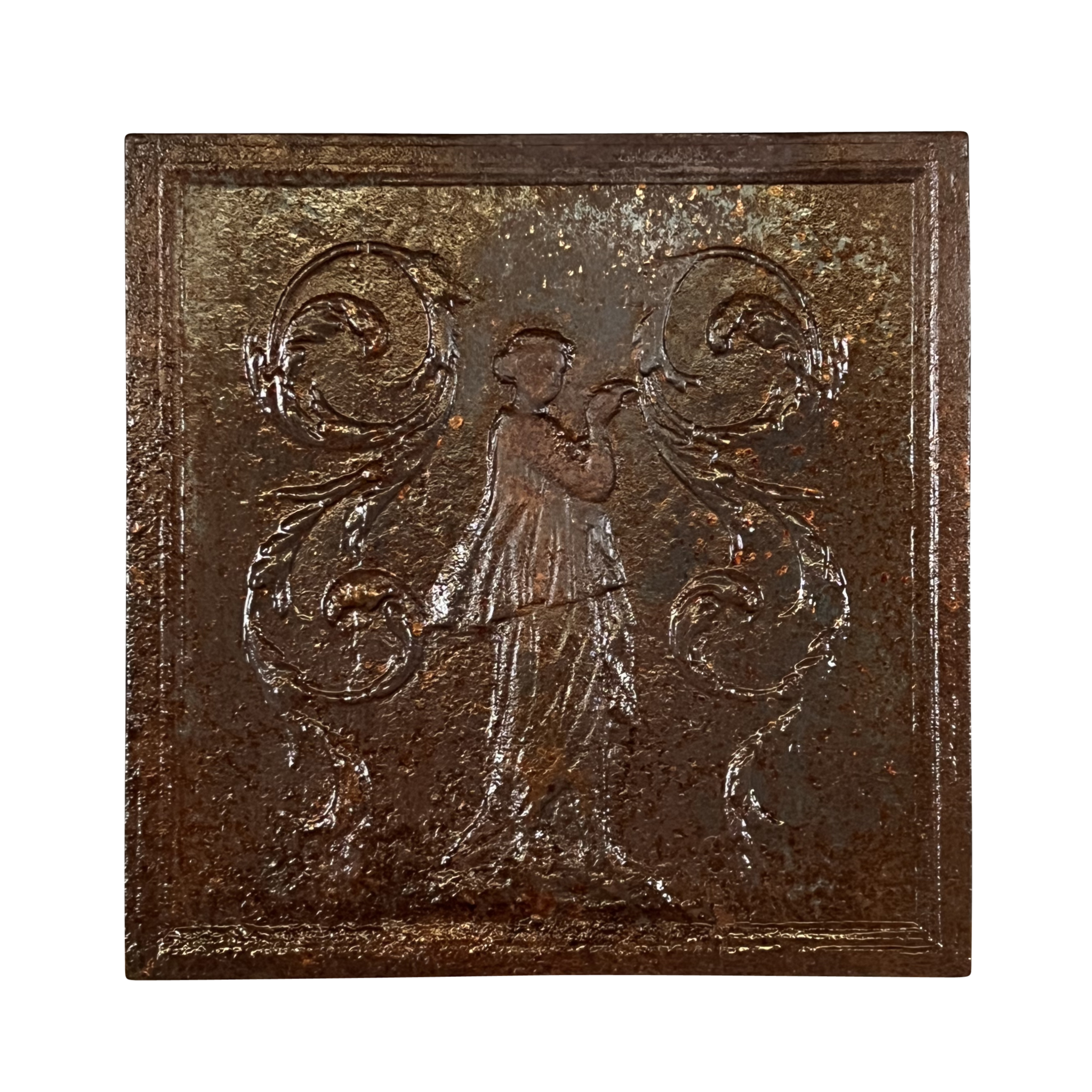La Danse, Plaque de cheminée ancienne du XIXè siècle - Plaques de cheminée La Danse, Plaque de cheminée ancienne du XIXè siècle - Plaques de cheminée