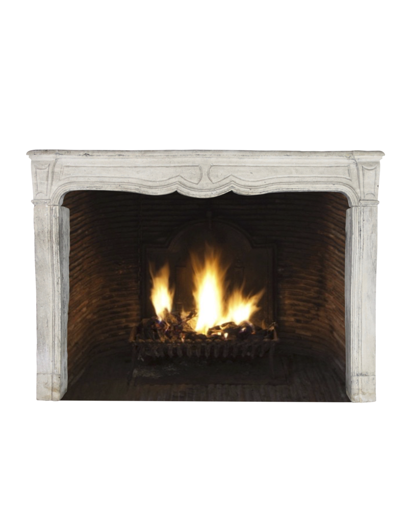 White Limewashed Stone Fireplaces