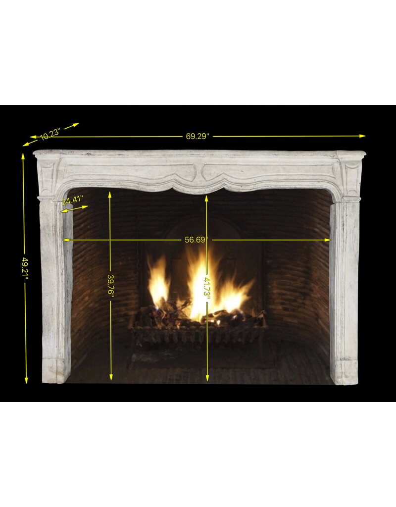 White Limewashed Stone Fireplaces