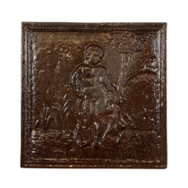 Maison Leon Van den Bogaert Child with Dog Fireplace Element in Cast Iron — 49 cm High