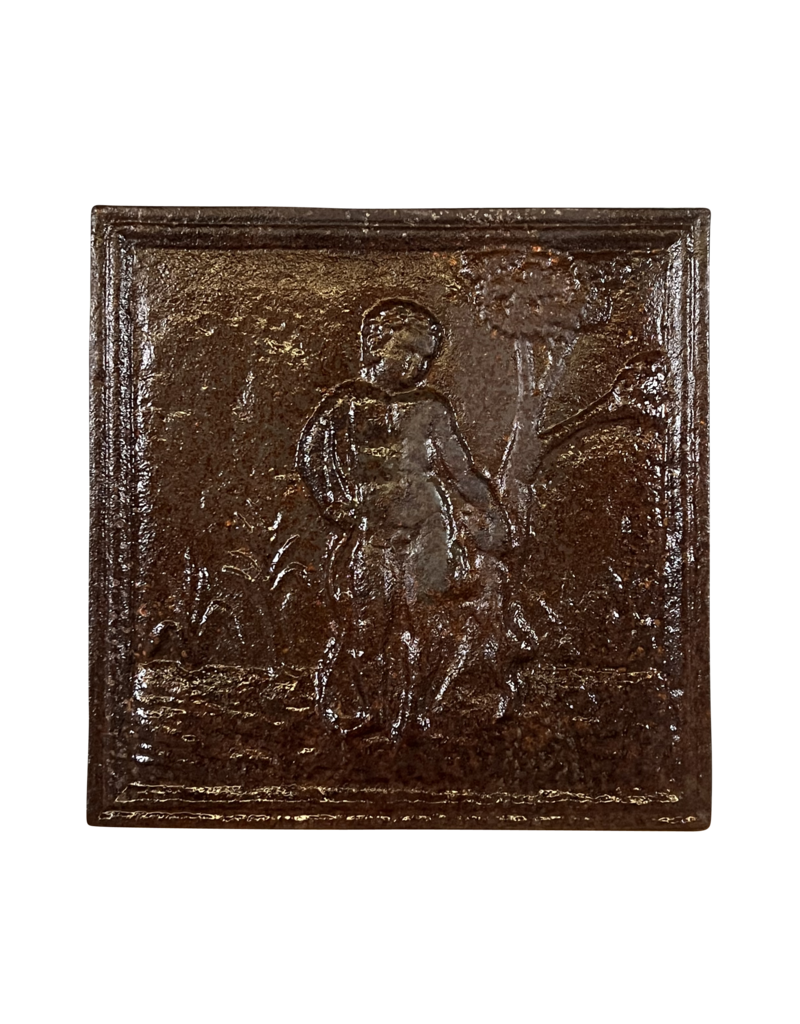 Maison Leon Van den Bogaert Kaminplatte aus Gusseisen mit Kind und Hund