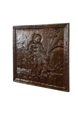 Child With Dog Fireplace Element In Cast Iron