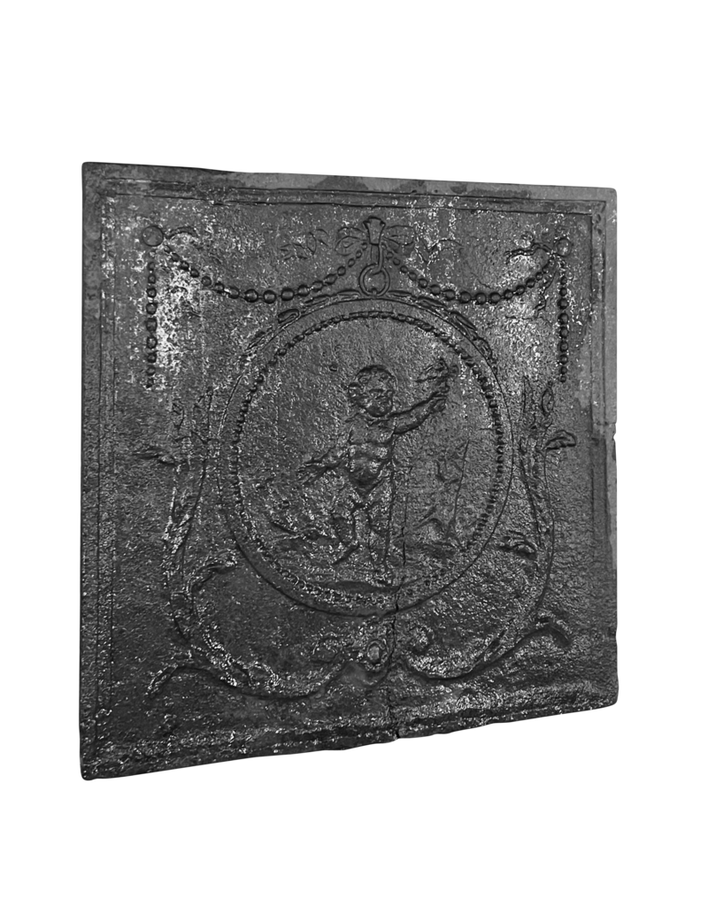 Maison Leon Van den Bogaert Antique Fire-Back Putti With Pigeon