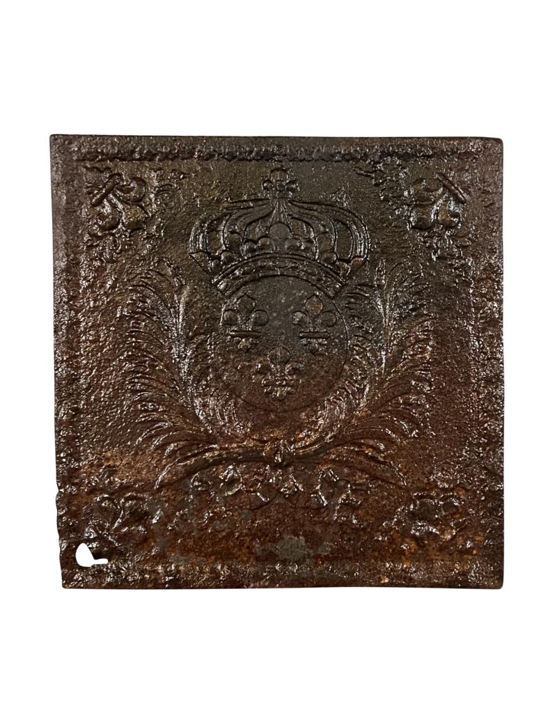 Plaque De Cheminée Rustique Avec Armoiries Du Roi De France