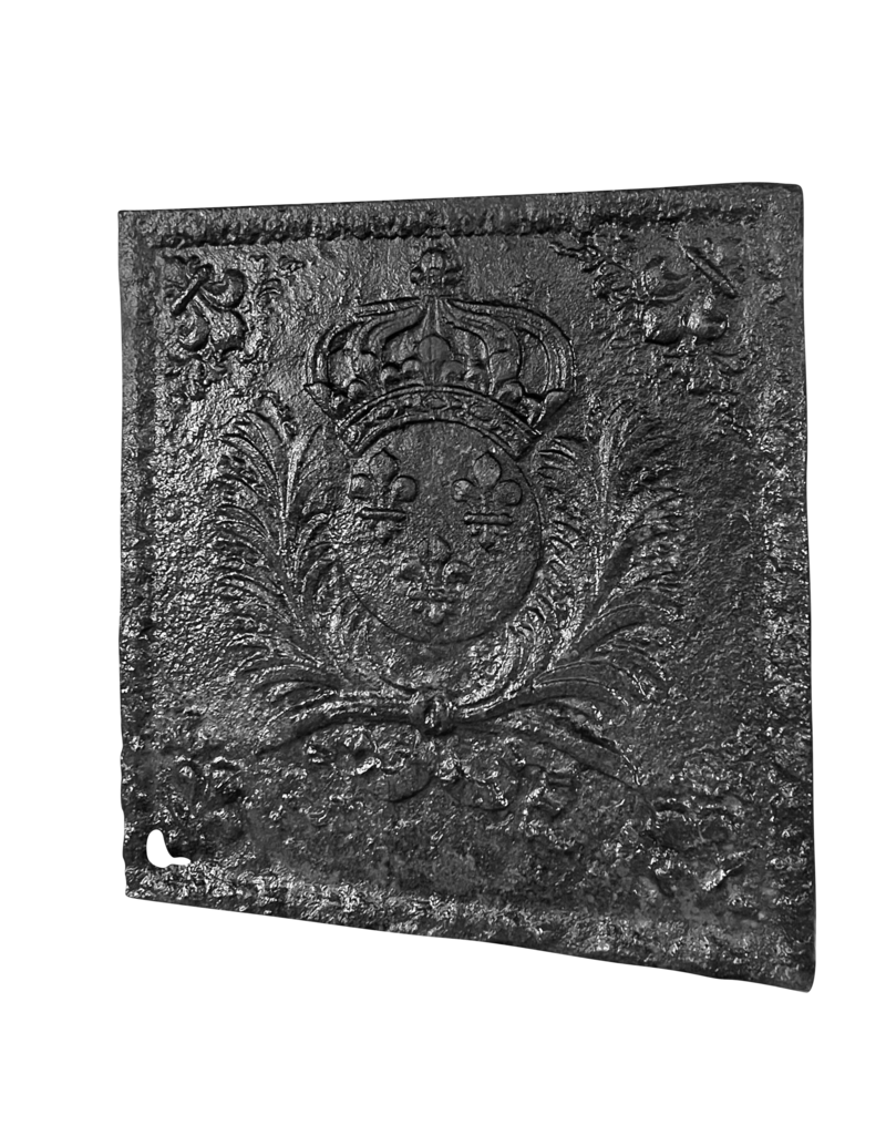 Maison Leon Van den Bogaert Rustikale Kaminplatte mit dem Wappen des Königs von Frankreich