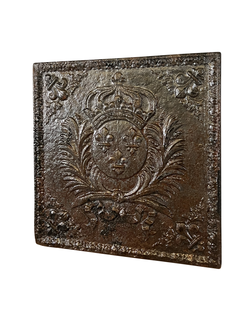 Plaque De Cheminée Récupérée Armoiries Du Roi De France