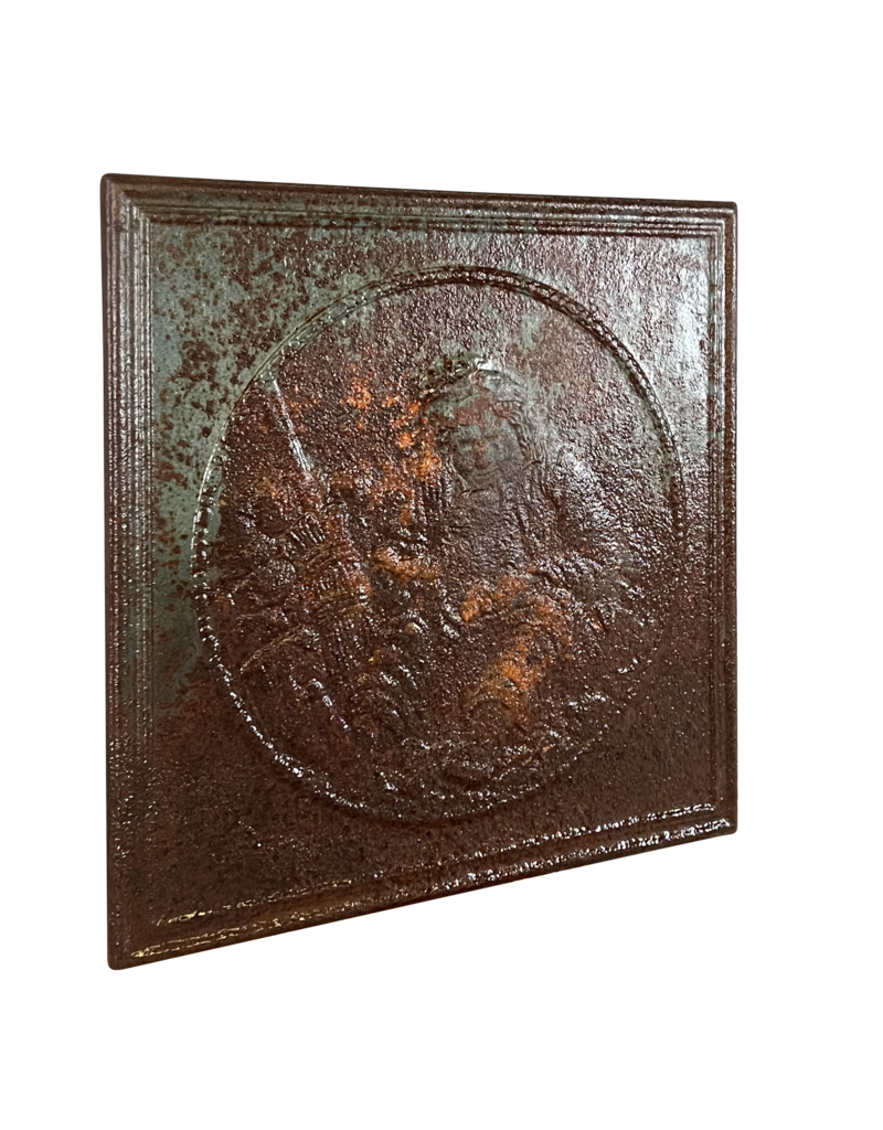Maison Leon Van den Bogaert Kaminplatte aus Gusseisen mit sitzendem Mann