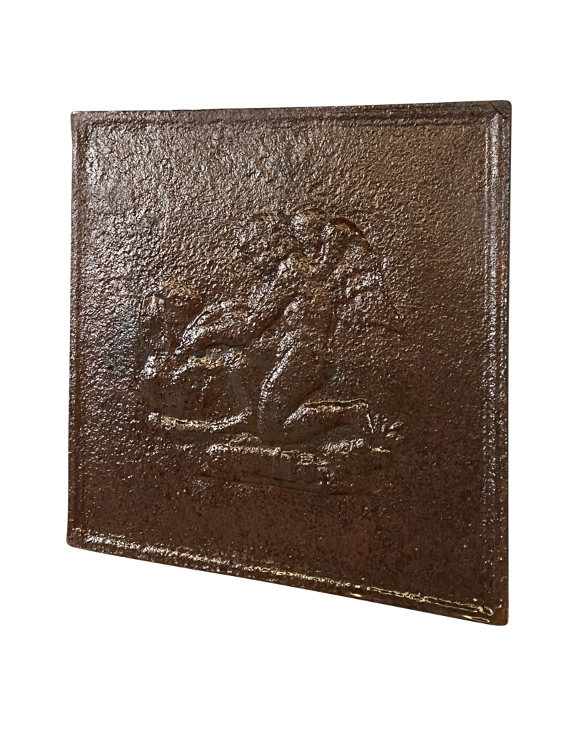 Maison Leon Van den Bogaert Kaminplatte aus Gusseisen mit Engel und Pferd